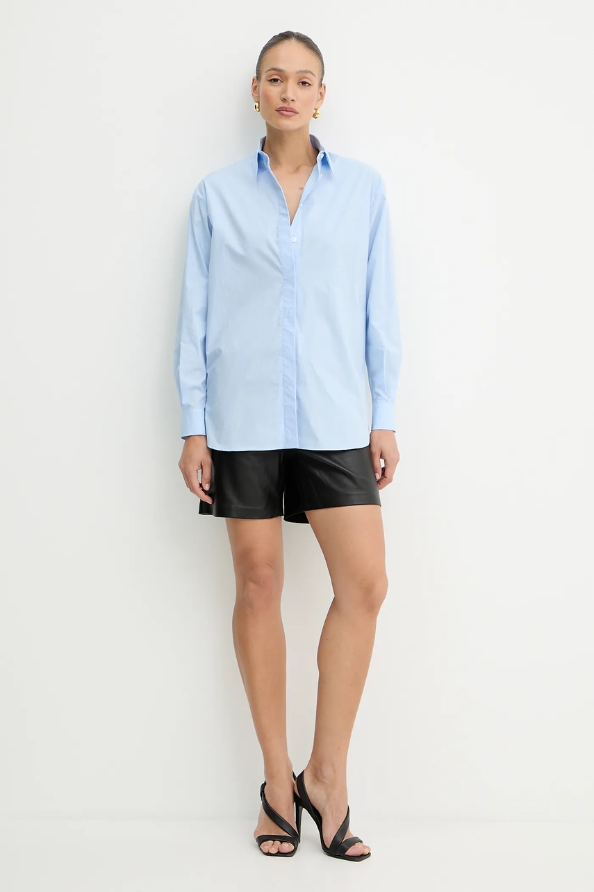 Хлопковая рубашка Pinko relaxed классический воротник 102476 A2CR Хлопковая рубашка Pinko relaxed классический воротник 102476 A2CR