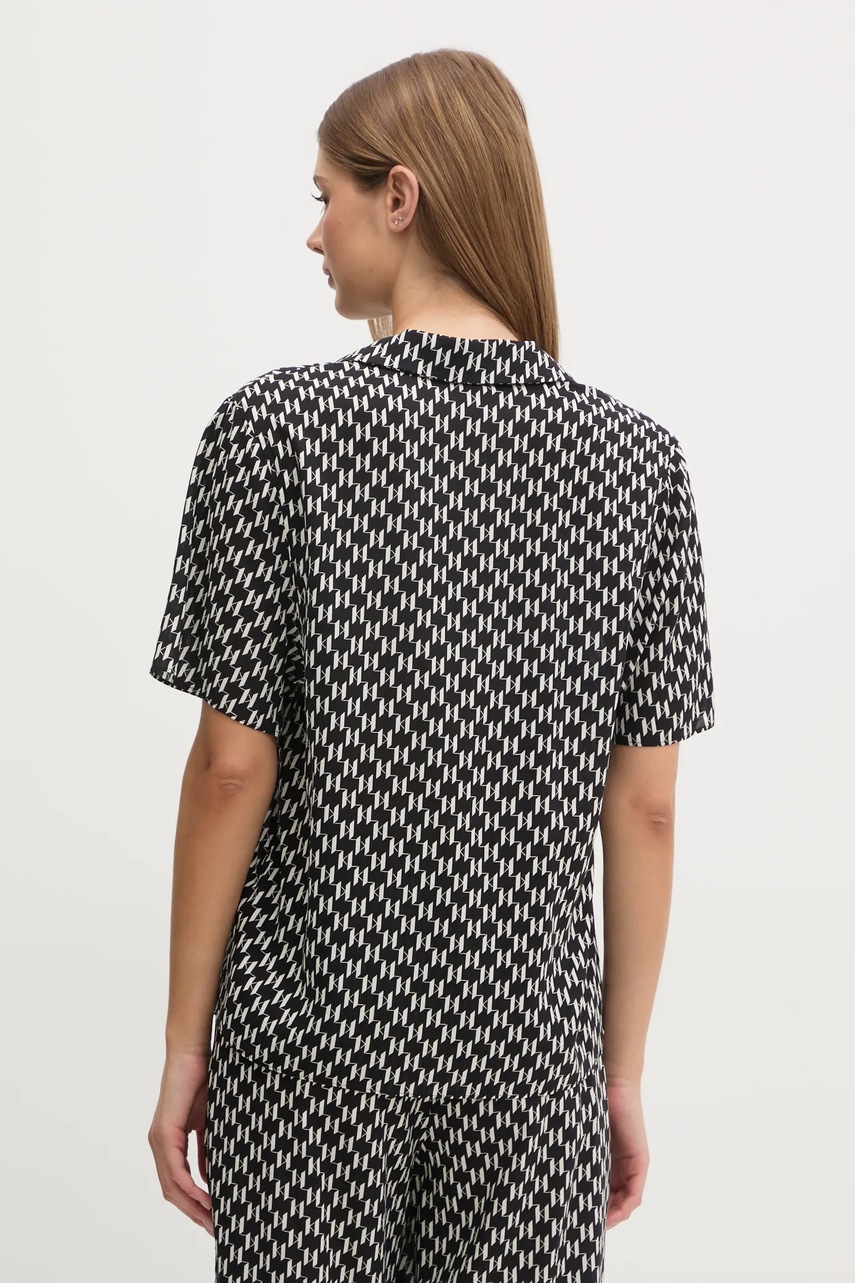 Сорочка Karl Lagerfeld жіноча колір чорний regular класичний комір A1W46044 