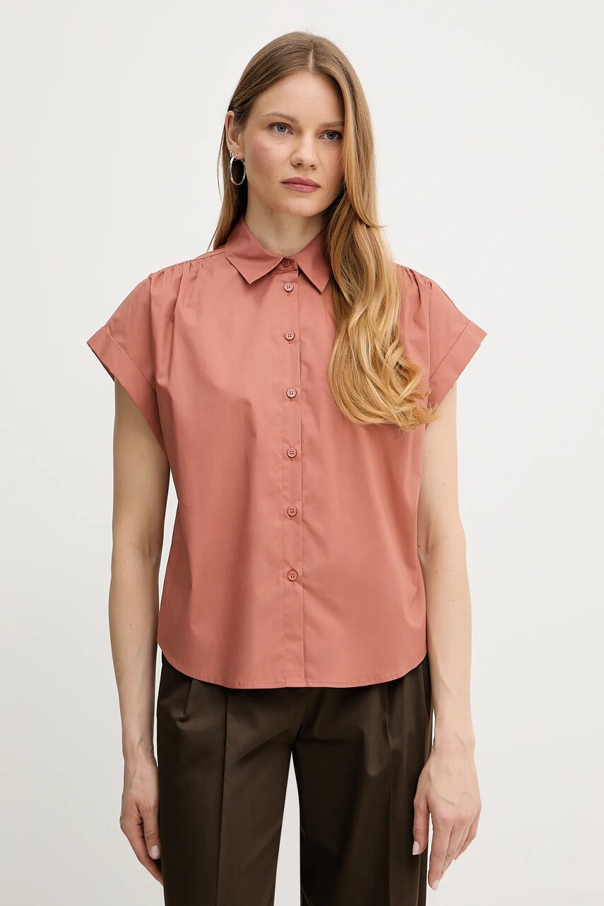 Levně Košile Twinset dámská, oranžová barva, regular, s klasickým límcem, 251TT202H