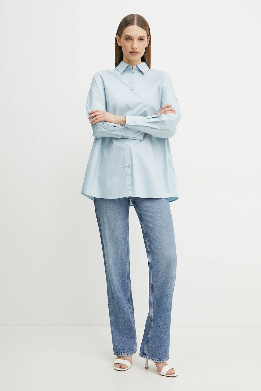 Хлопковая рубашка Armani Exchange женская relaxed классический воротник XW000455 AF12812 Хлопковая рубашка Armani Exchange женская relaxed классический воротник XW000455 AF12812