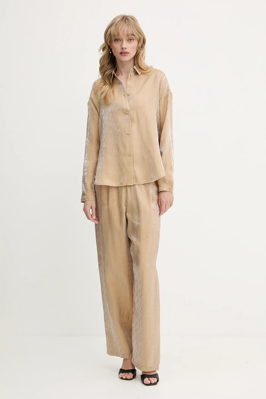 Рубашка Armani Exchange цвет зелёный relaxed классический воротник XW000567 AF12055