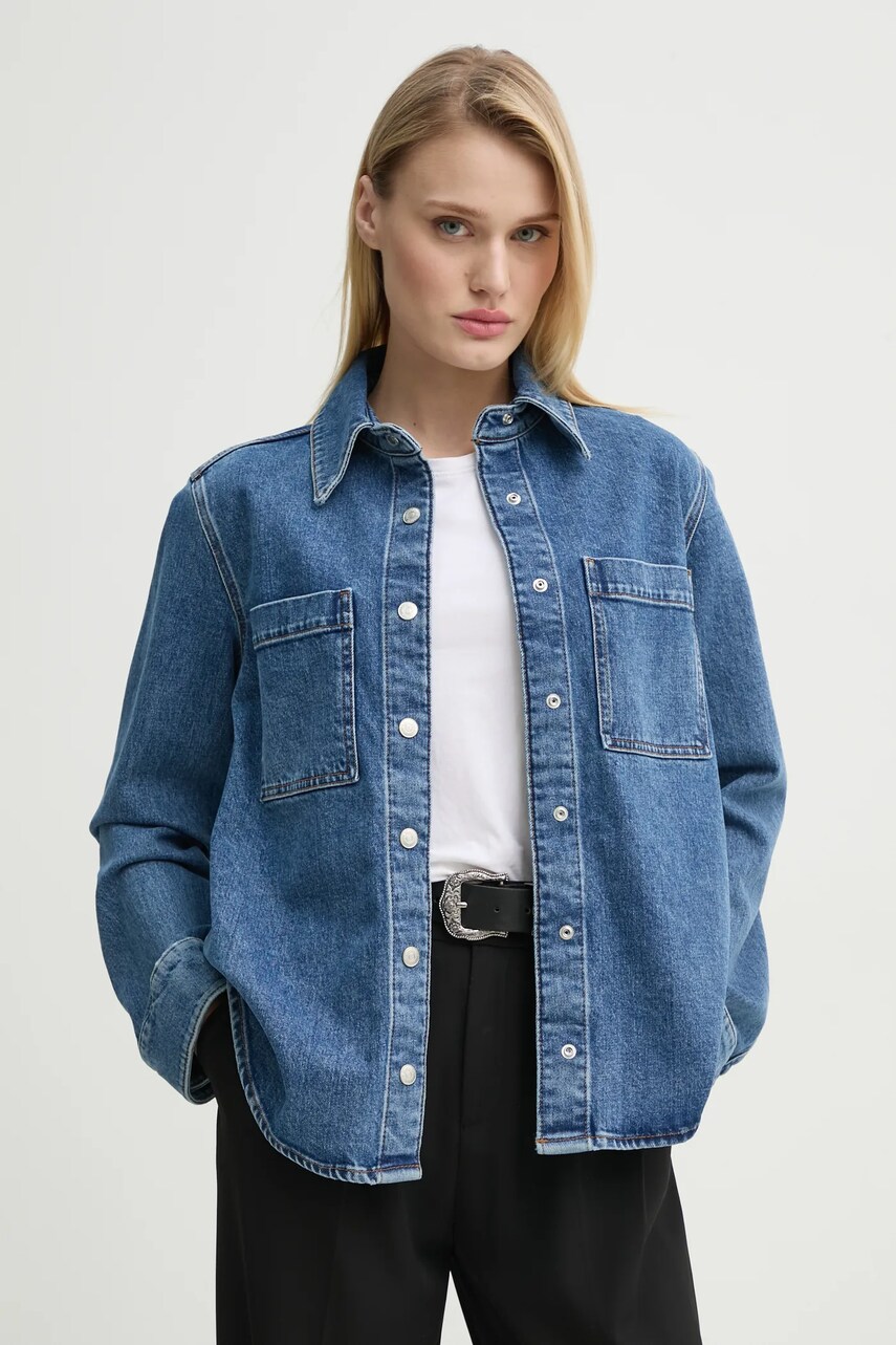 Marc O\'Polo camasa jeans femei, cu guler clasic, regular, 502910222007