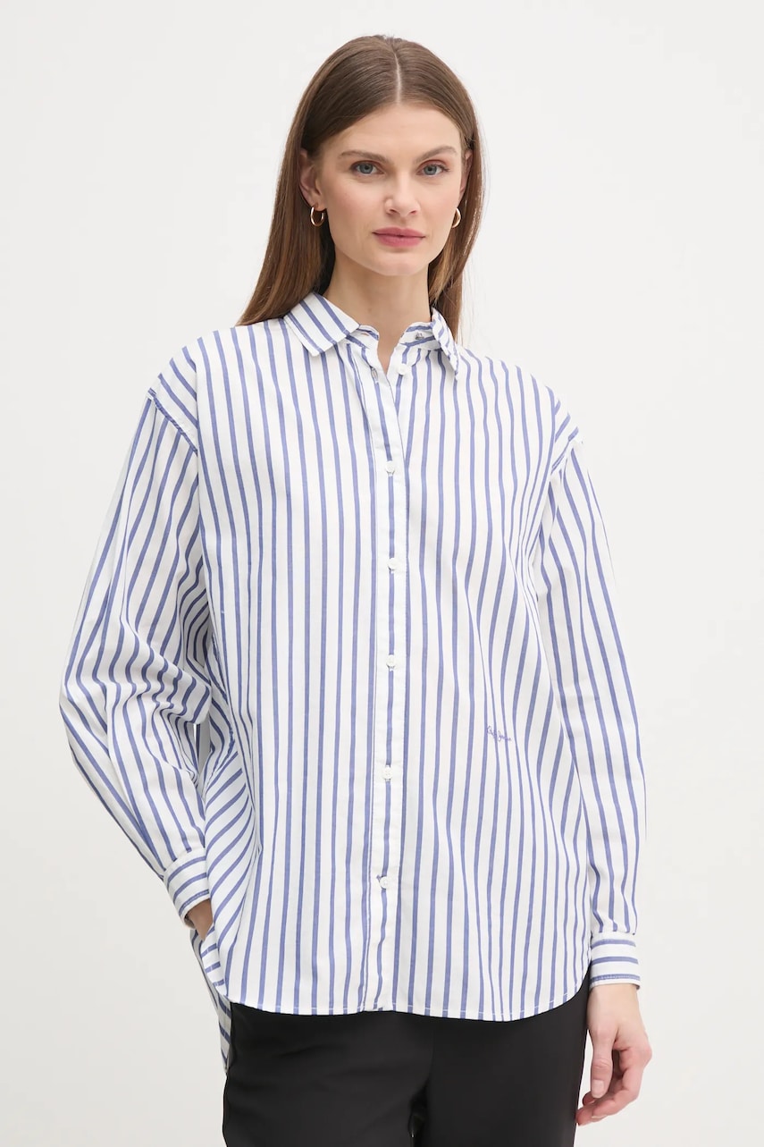 Pepe Jeans camasa din bumbac ARTEMISA femei, culoarea alb, cu guler clasic, relaxed, PL304975 Pepe Jeans camasa din bumbac ARTEMISA femei, culoarea alb, cu guler clasic, relaxed, PL304975