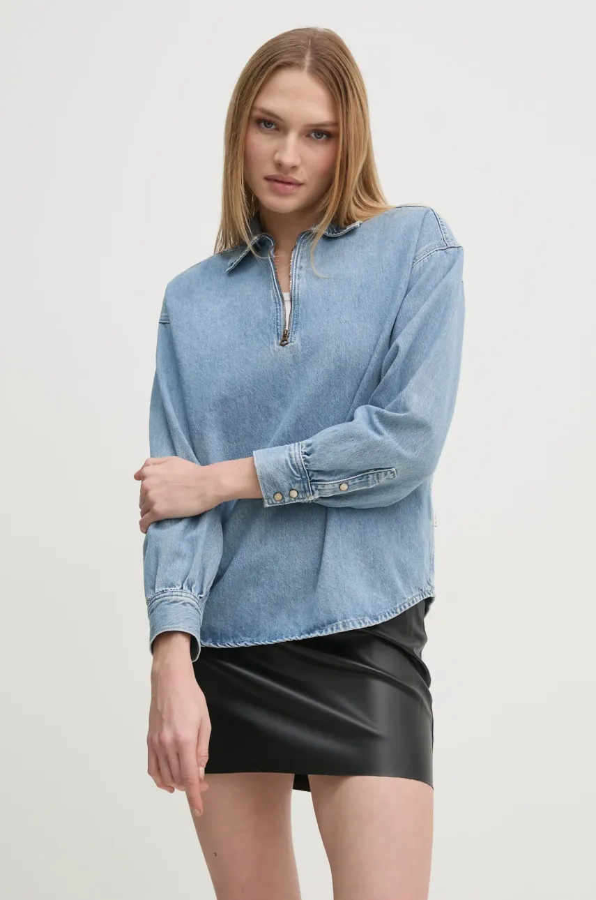 Pepe Jeans bluză subțire din denim NOVA femei, uni, PL304985