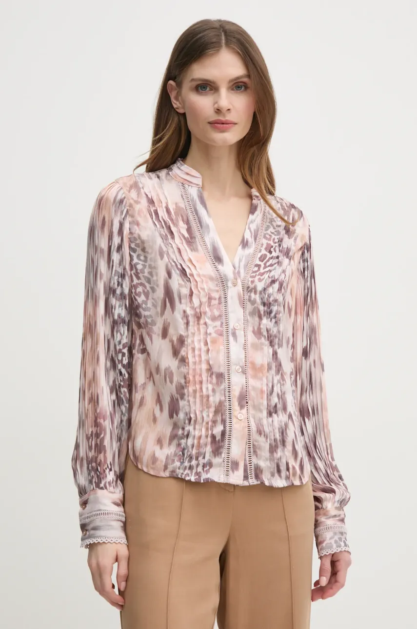 Košile Guess dámská, růžová barva, regular, W5RH16 WDW82
