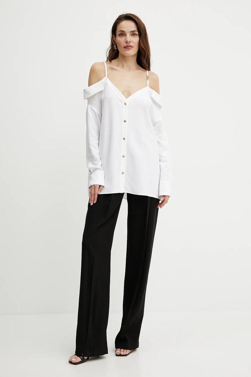 Рубашка Versace Jeans Couture цвет белый relaxed классический воротник 78HAL202 N0432