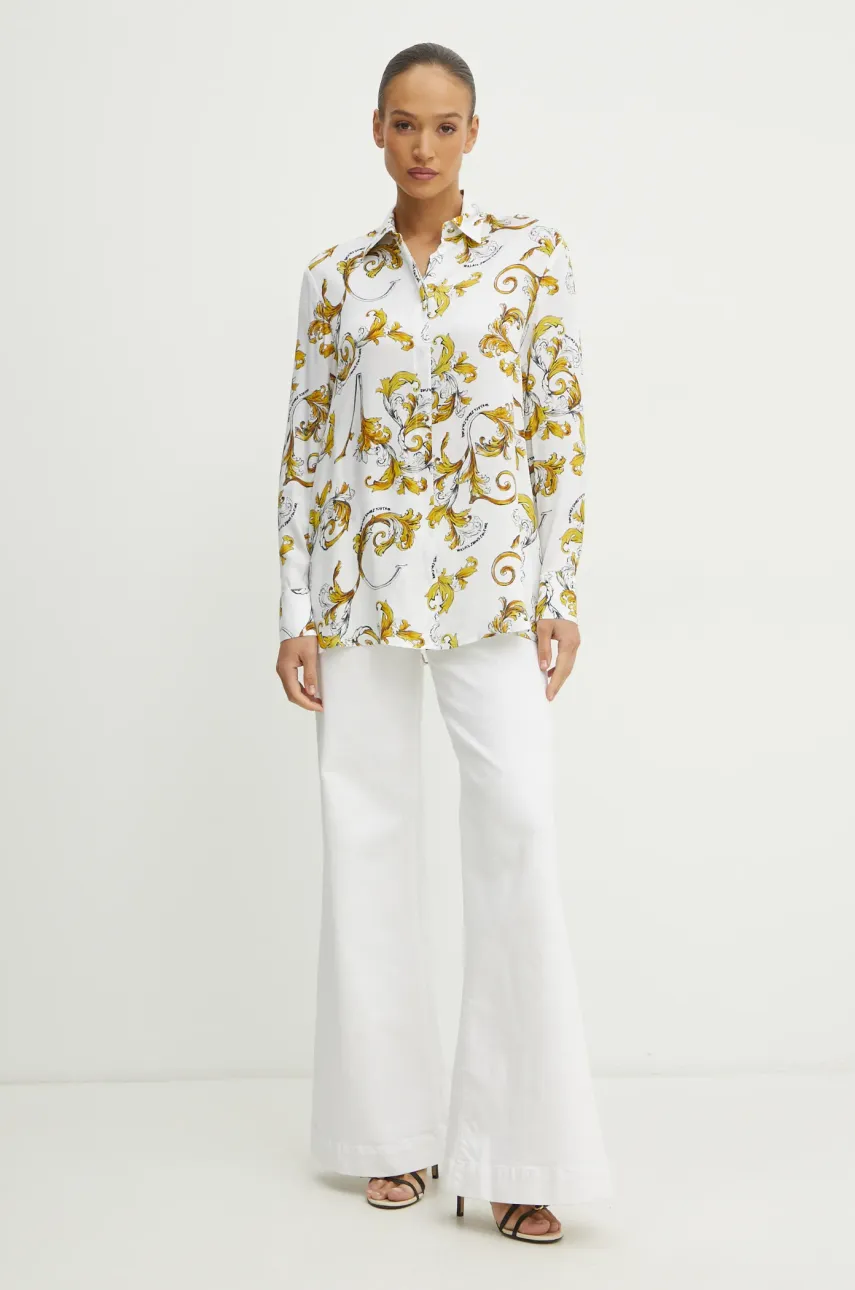 Рубашка Versace Jeans Couture женская цвет белый regular классический воротник 78HAL222 NS639 Рубашка Versace Jeans Couture женская цвет белый regular классический воротник 78HAL222 NS639