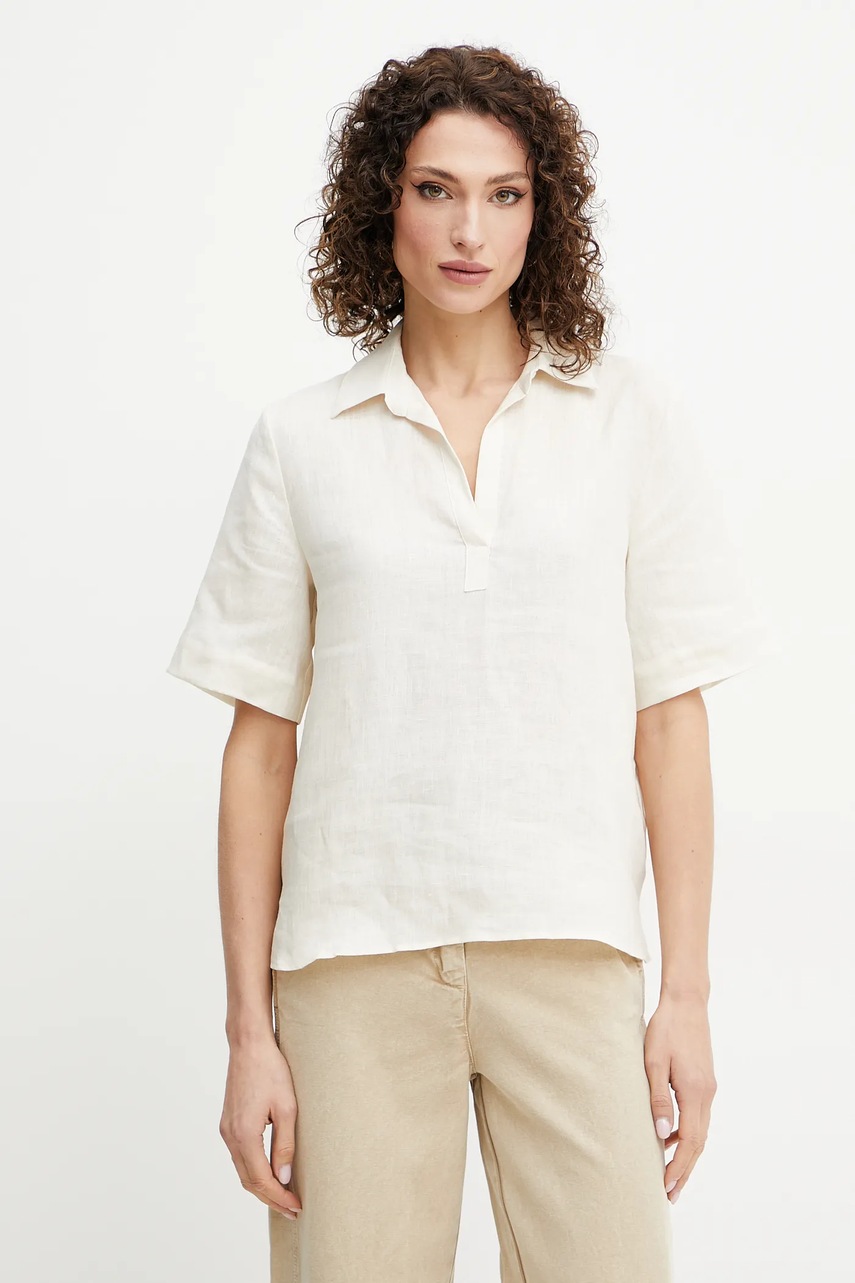 Λευκή μπλούζα Marella Emme by Marella γυναικεία, χρώμα: μπεζ, 2515111032200 φωτογραφία