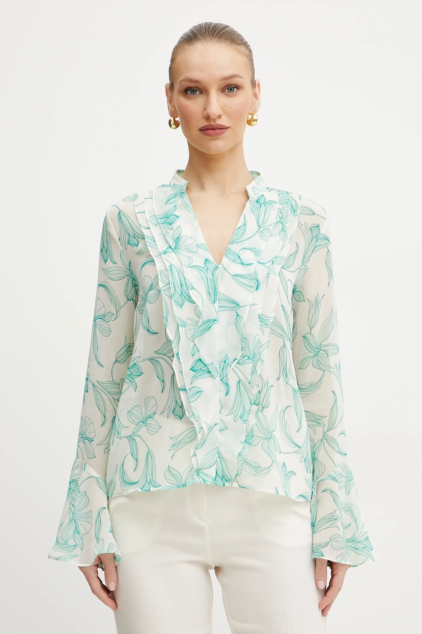 Marella bluză Emme by Marella femei, culoarea bej, cu imprimeu, 2515111122200