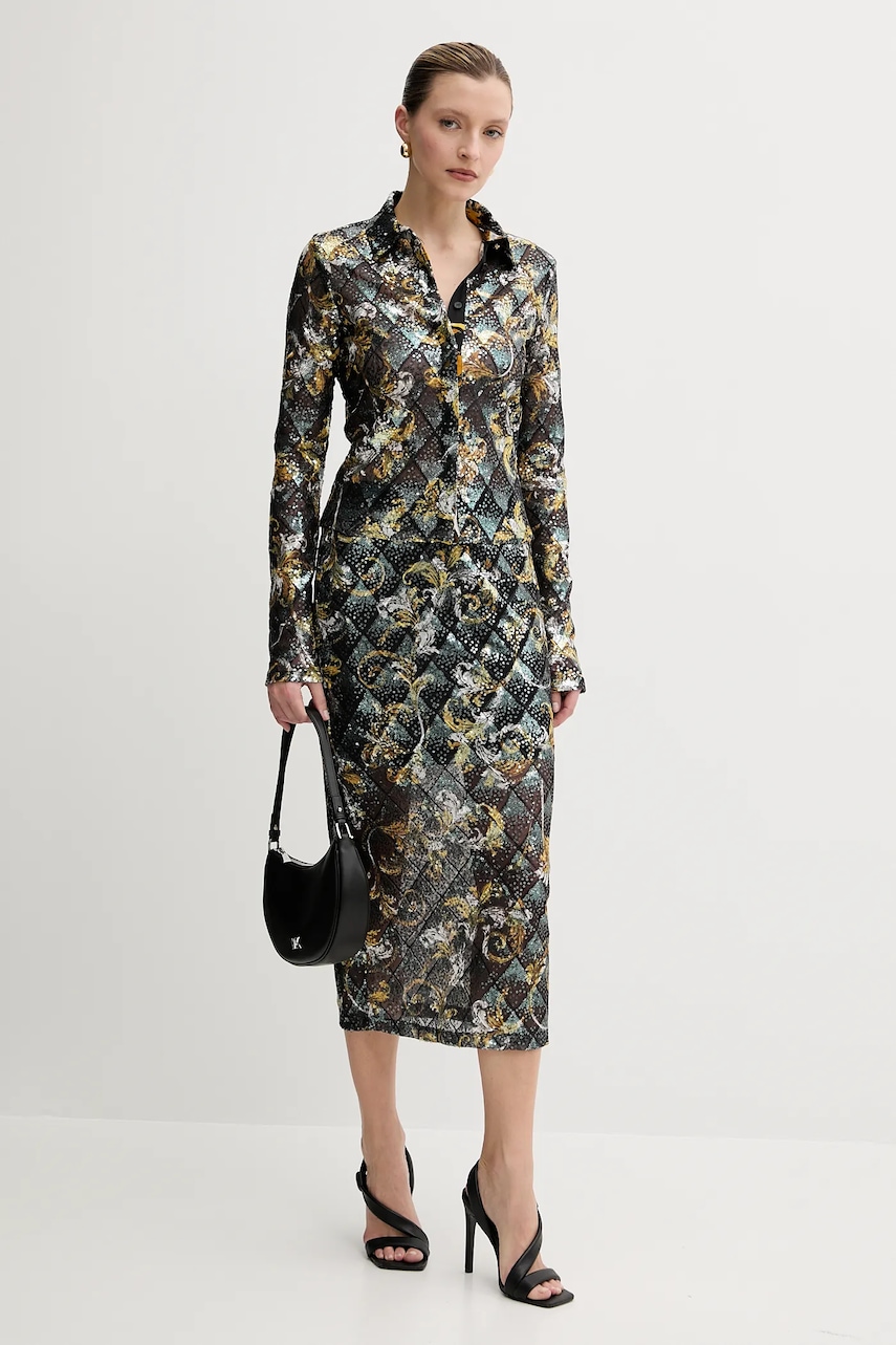 Рубашка Versace Jeans Couture цвет чёрный slim классический воротник 78HAL2B3 JS443 Рубашка Versace Jeans Couture цвет чёрный slim классический воротник 78HAL2B3 JS443