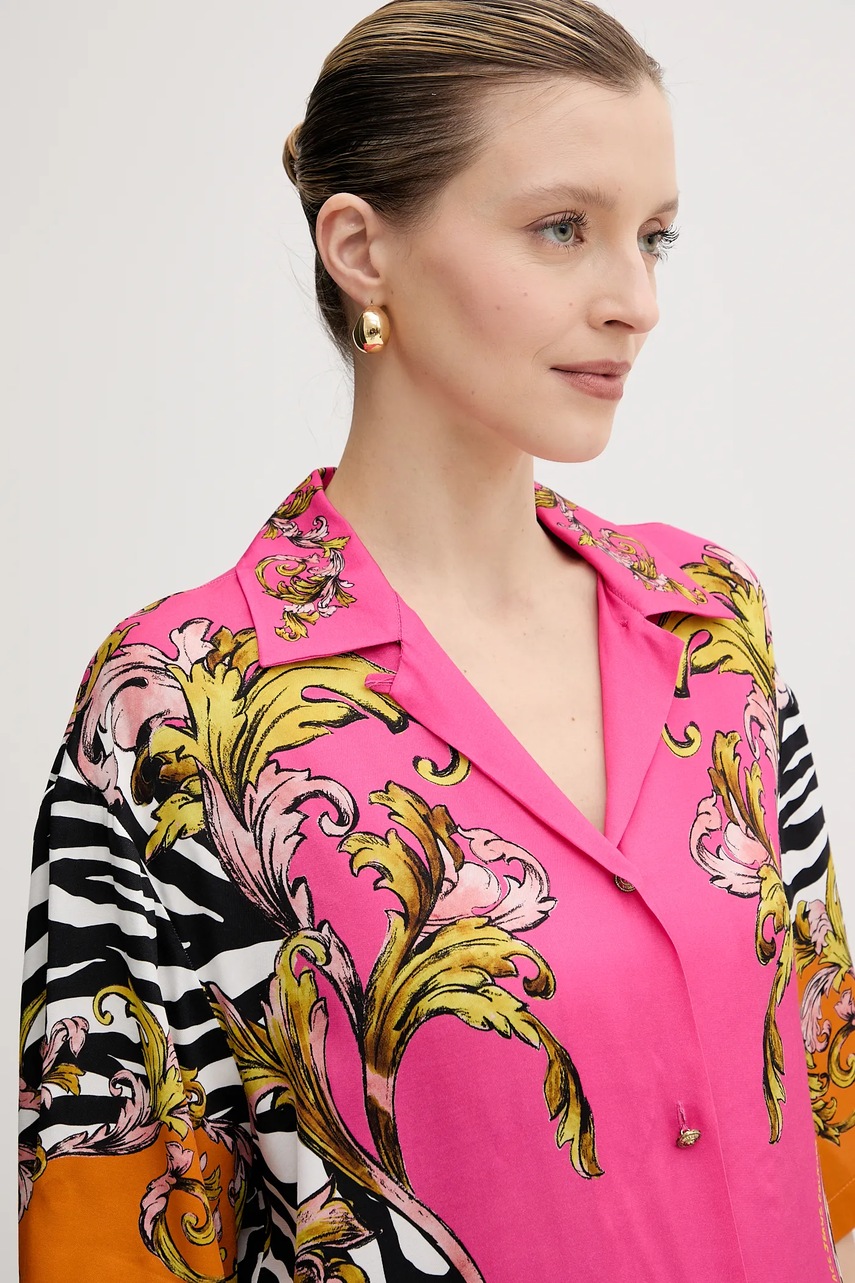 Πουκάμισο Versace Jeans Couture χρώμα: ροζ, 78HAL2P9 NS646 φωτογραφία