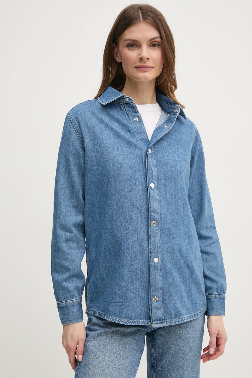 Sisley camasa din bumbac femei, cu guler clasic, regular, 53GELQ08J Sisley camasa din bumbac femei, cu guler clasic, regular, 53GELQ08J