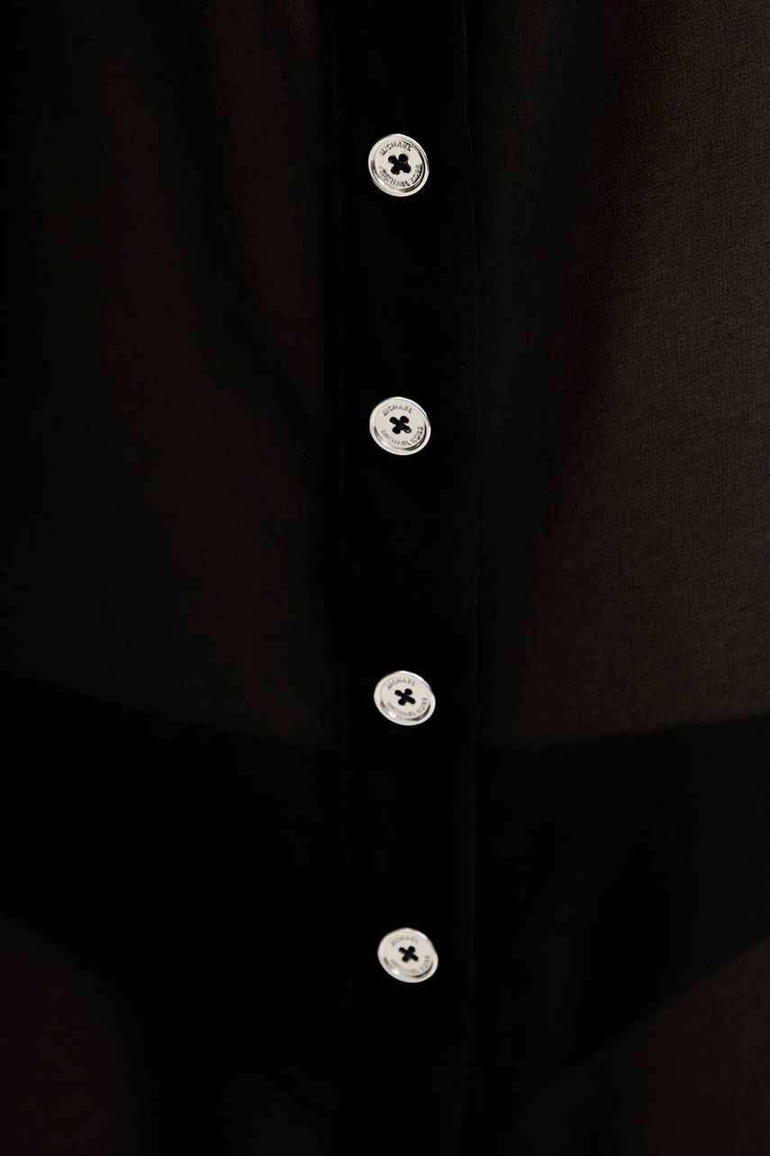 Πουκάμισο MICHAEL Michael Kors χρώμα: μαύρο, MM2R791 φωτογραφία