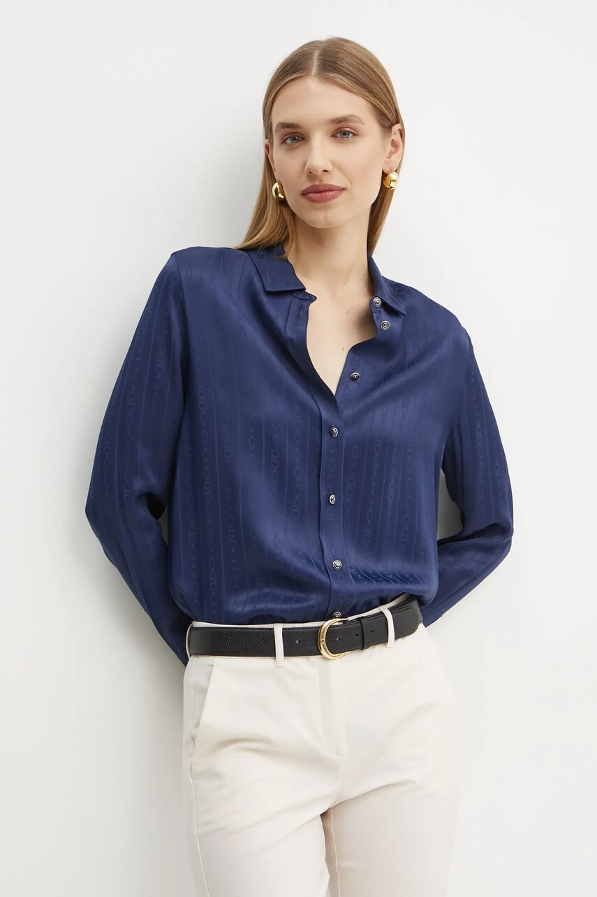 Levně Košile Marciano Guess MELISSA dámská, tmavomodrá barva, regular, s klasickým límcem, 5RGH30 7169A