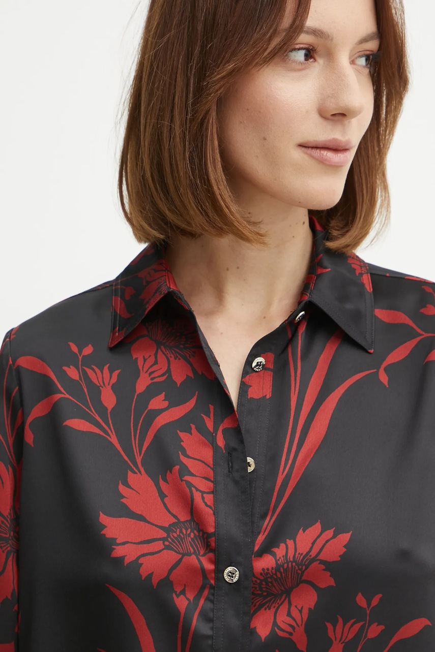 Πουκάμισο Marciano Guess MOLLY χρώμα: μαύρο, 5RGH34 9917Z φωτογραφία