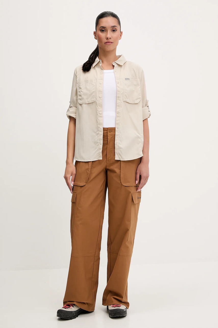 Рубашка Columbia Skien Valley цвет бежевый regular классический воротник 2119283