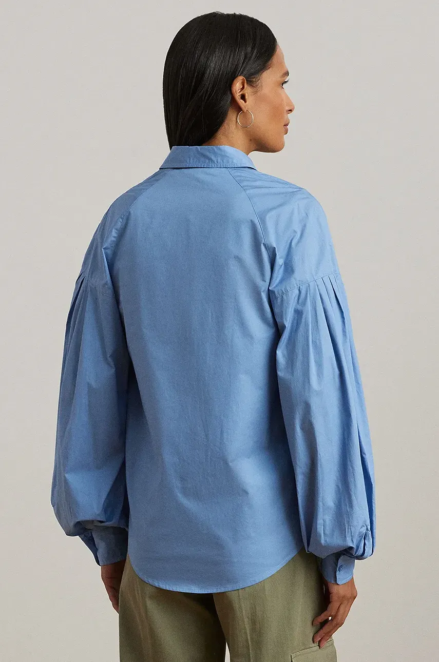 Хлопковая рубашка Lauren Ralph Lauren женская regular классический воротник 200963847 Хлопковая рубашка Lauren Ralph Lauren женская regular классический воротник 200963847