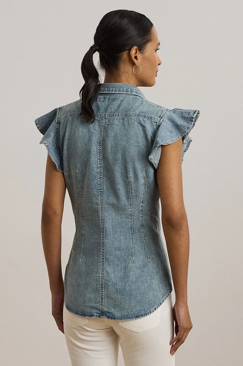 Джинсовая рубашка Lauren Ralph Lauren slim классический воротник 200963923