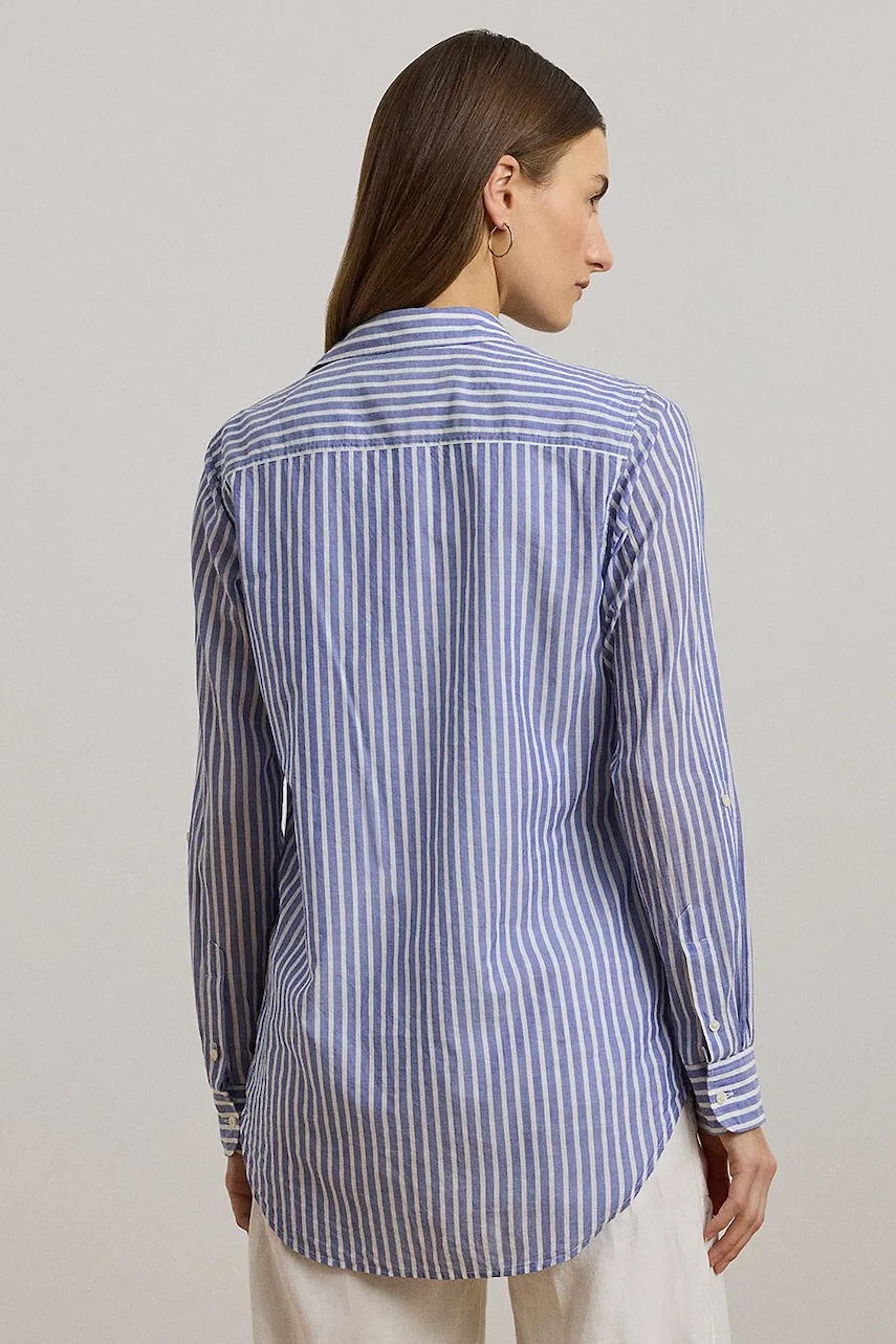 Хлопковая рубашка Lauren Ralph Lauren relaxed классический воротник 200970150 Хлопковая рубашка Lauren Ralph Lauren relaxed классический воротник 200970150