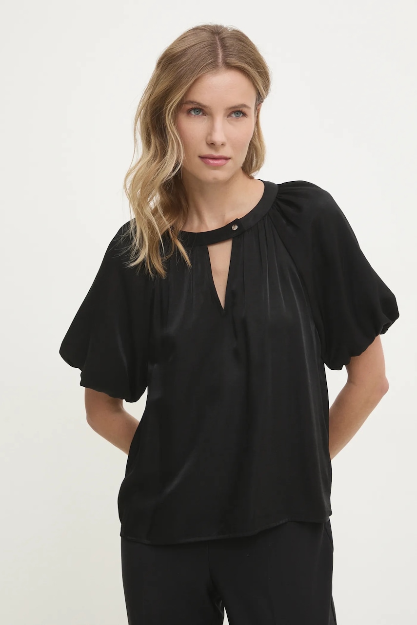 Dkny bluză femei, culoarea negru, uni, P4KANZ50