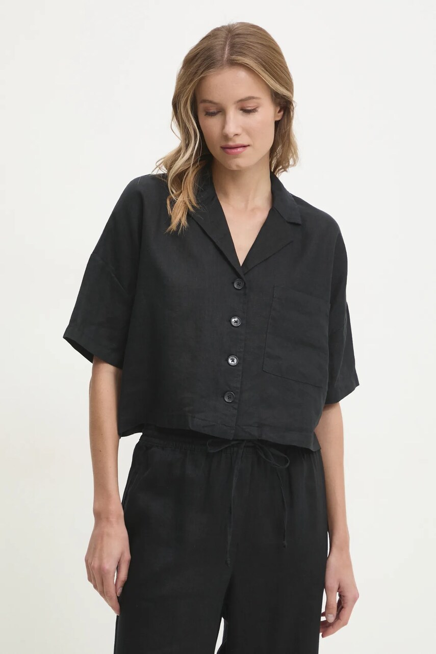 Dkny camasa culoarea negru, cu guler clasic, regular, P3KACRX8