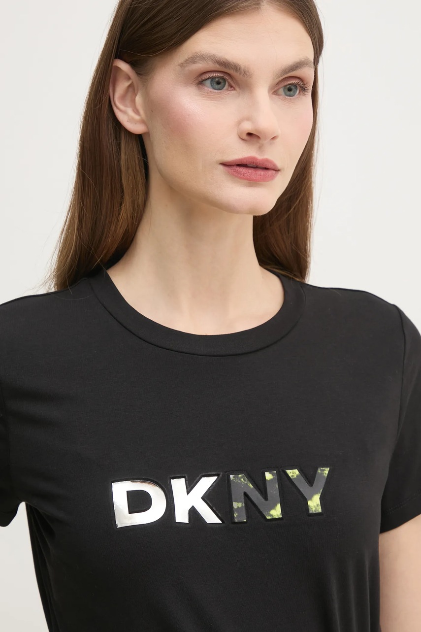Μπλουζάκι Dkny χρώμα: μαύρο, P4KHAWNA φωτογραφία