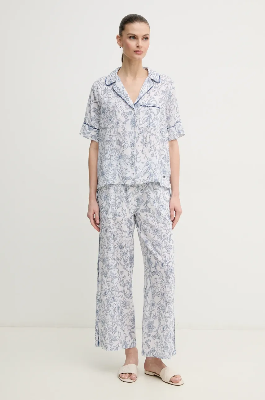 Льняная рубашка Pepe Jeans DORIS женская цвет белый regular классический воротник PL305025 Льняная рубашка Pepe Jeans DORIS женская цвет белый regular классический воротник PL305025