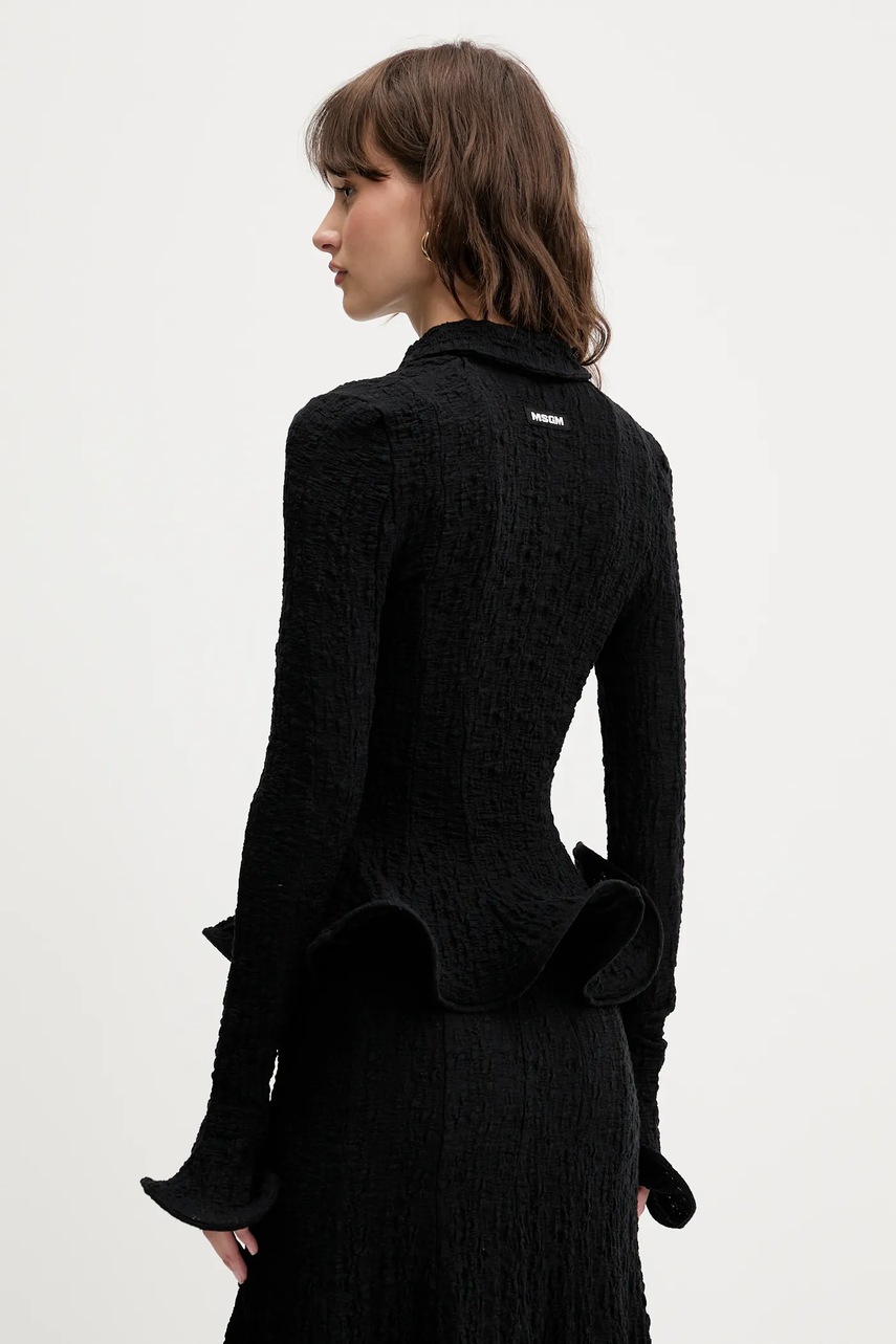 MSGM ing galléros, fekete, slim, 3842MDE08.257317 termék 2. képe