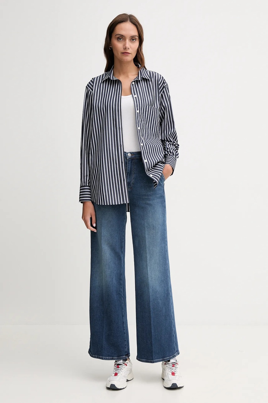 Хлопковая рубашка Lacoste цвет зелёный relaxed классический воротник CF0215 Хлопковая рубашка Lacoste цвет зелёный relaxed классический воротник CF0215