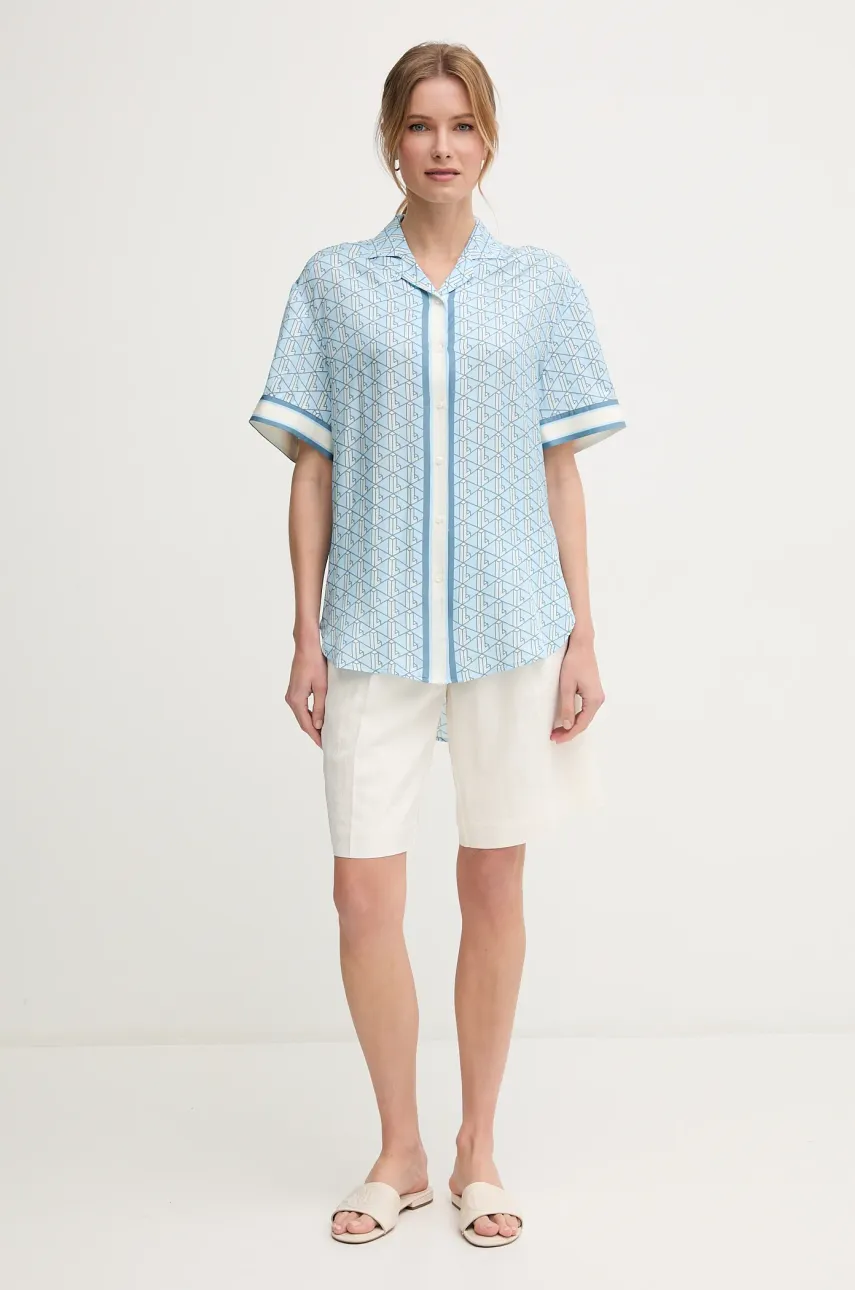 Рубашка Lacoste женская relaxed классический воротник CF0495 Рубашка Lacoste женская relaxed классический воротник CF0495