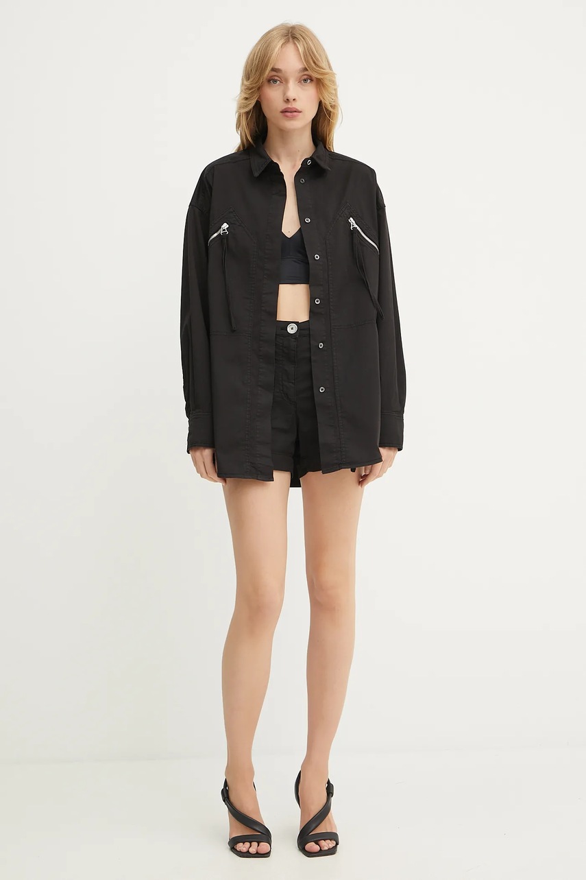 Рубашка Pinko цвет чёрный relaxed классический воротник 105263 A2L8