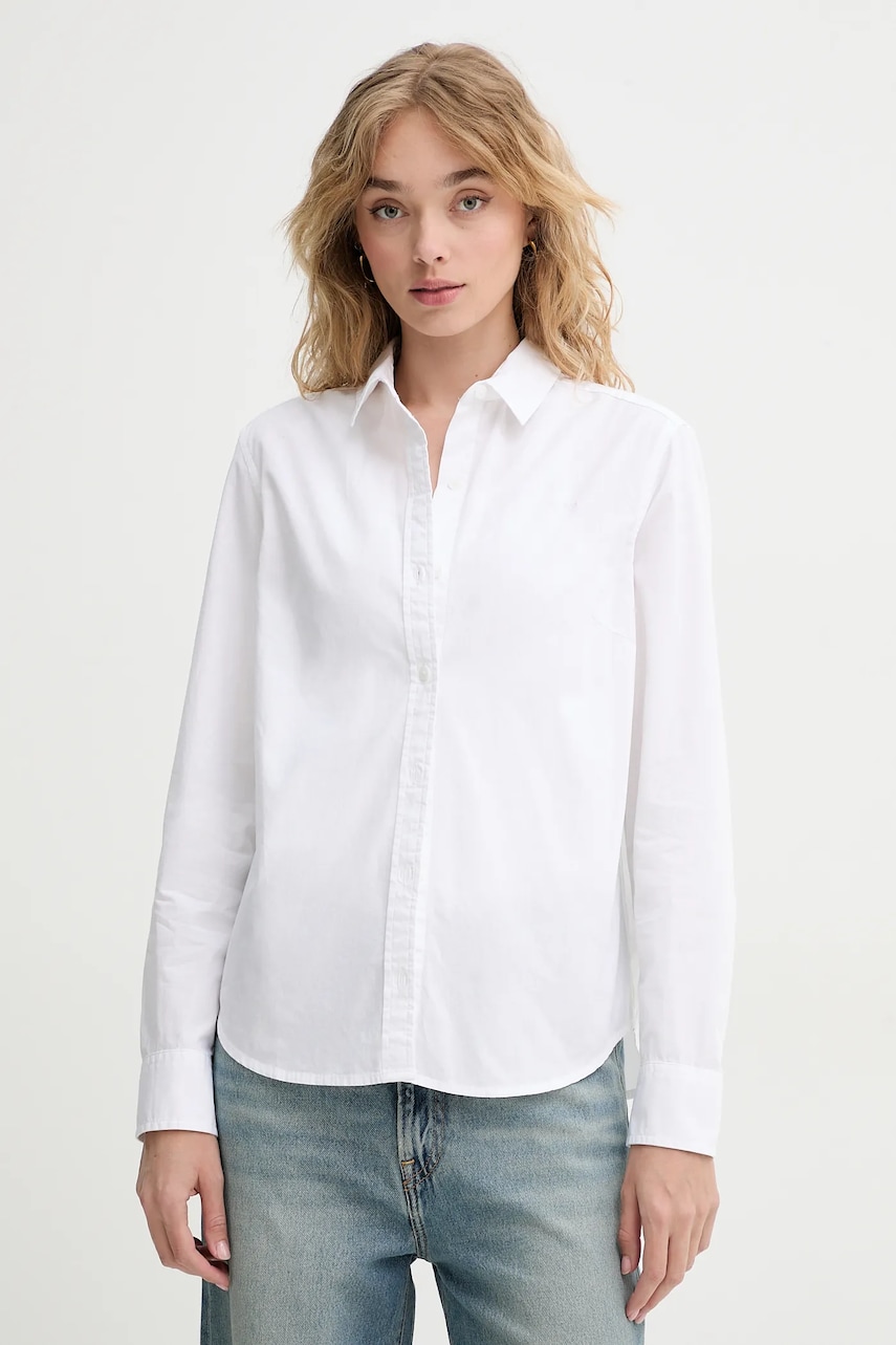 Levi's cămașă din bumbac THE CLASSIC BW SHIRT femei, culoarea alb, cu guler clasic, regular, 34574 Levi's cămașă din bumbac THE CLASSIC BW SHIRT femei, culoarea alb, cu guler clasic, regular, 34574