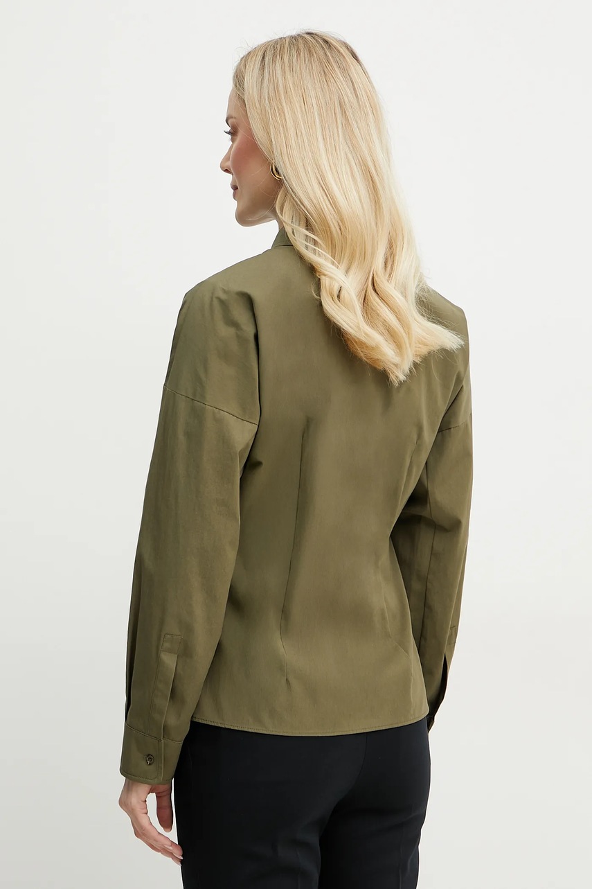 Βαμβακερό πουκάμισο Weekend Max Mara χρώμα: πράσινο, 2515111021600 φωτογραφία