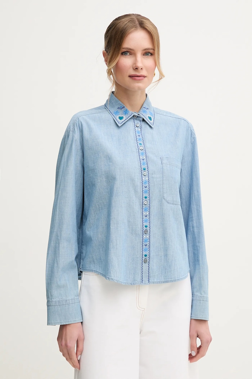 Weekend Max Mara cămașă din bumbac femei, cu guler clasic, relaxed, 2515111141600 Weekend Max Mara cămașă din bumbac femei, cu guler clasic, relaxed, 2515111141600