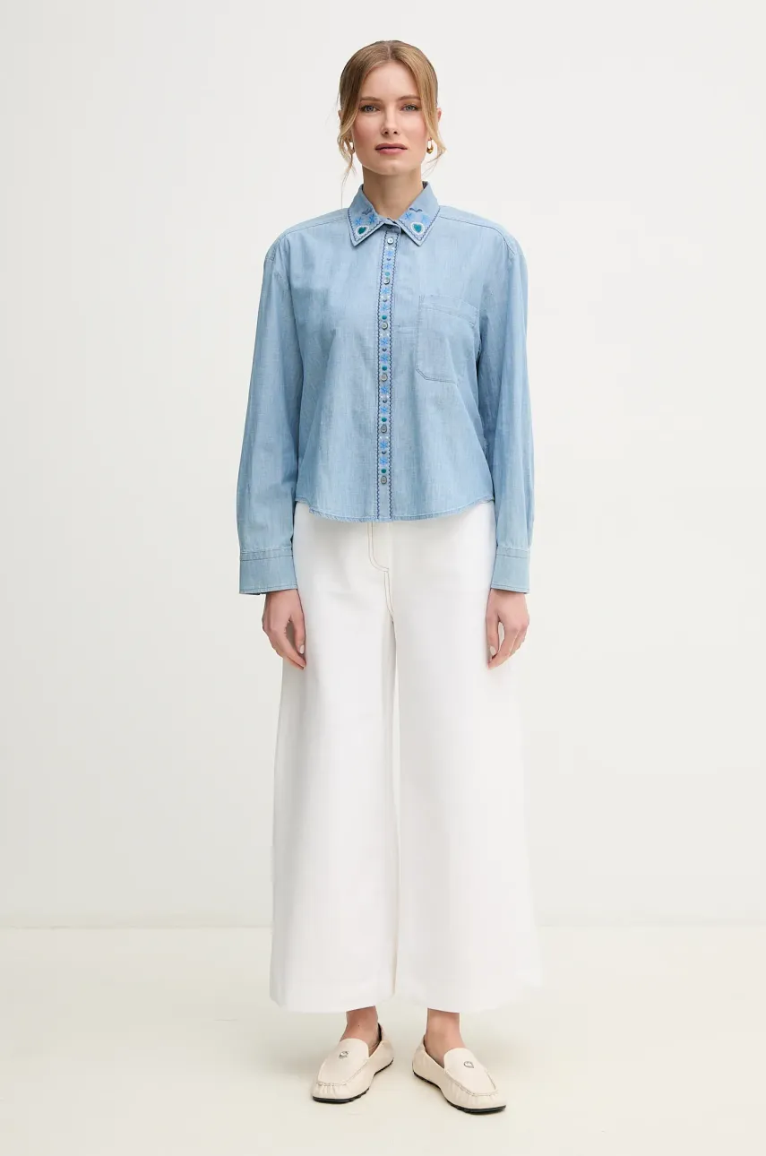 Хлопковая рубашка Weekend Max Mara женская relaxed классический воротник 2515111141600 Хлопковая рубашка Weekend Max Mara женская relaxed классический воротник 2515111141600