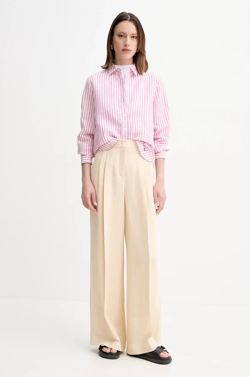 Льняная рубашка Weekend Max Mara женская regular классический воротник 2515111052600 Льняная рубашка Weekend Max Mara женская regular классический воротник 2515111052600