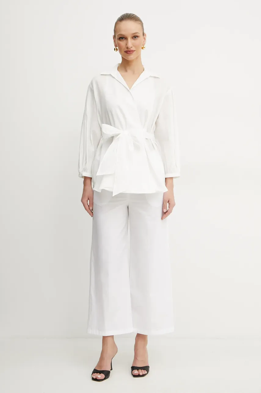 Рубашка с примесью шёлка Weekend Max Mara женская цвет белый relaxed классический воротник 2515111142600 Рубашка с примесью шёлка Weekend Max Mara женская цвет белый relaxed классический воротник 2515111142600