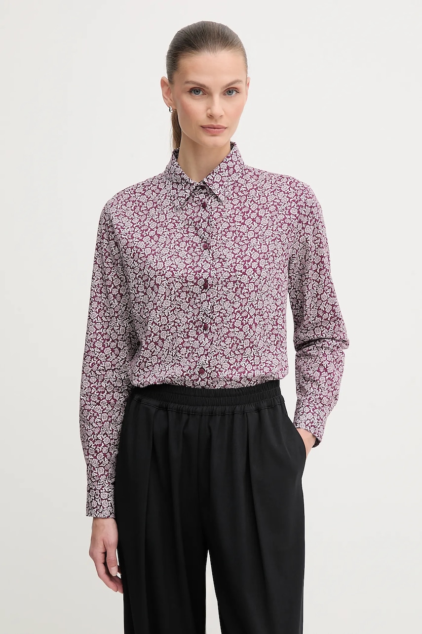United Colors of Benetton cămașă culoarea alb, cu guler clasic, regular, 5Q6SDQ0AY