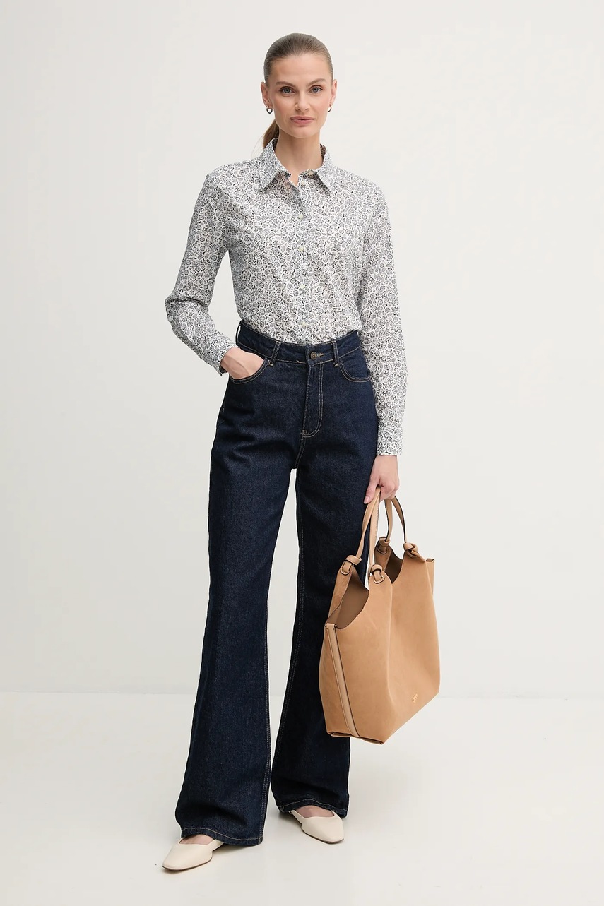 Рубашка United Colors of Benetton цвет белый regular классический воротник 5Q6SDQ0AY