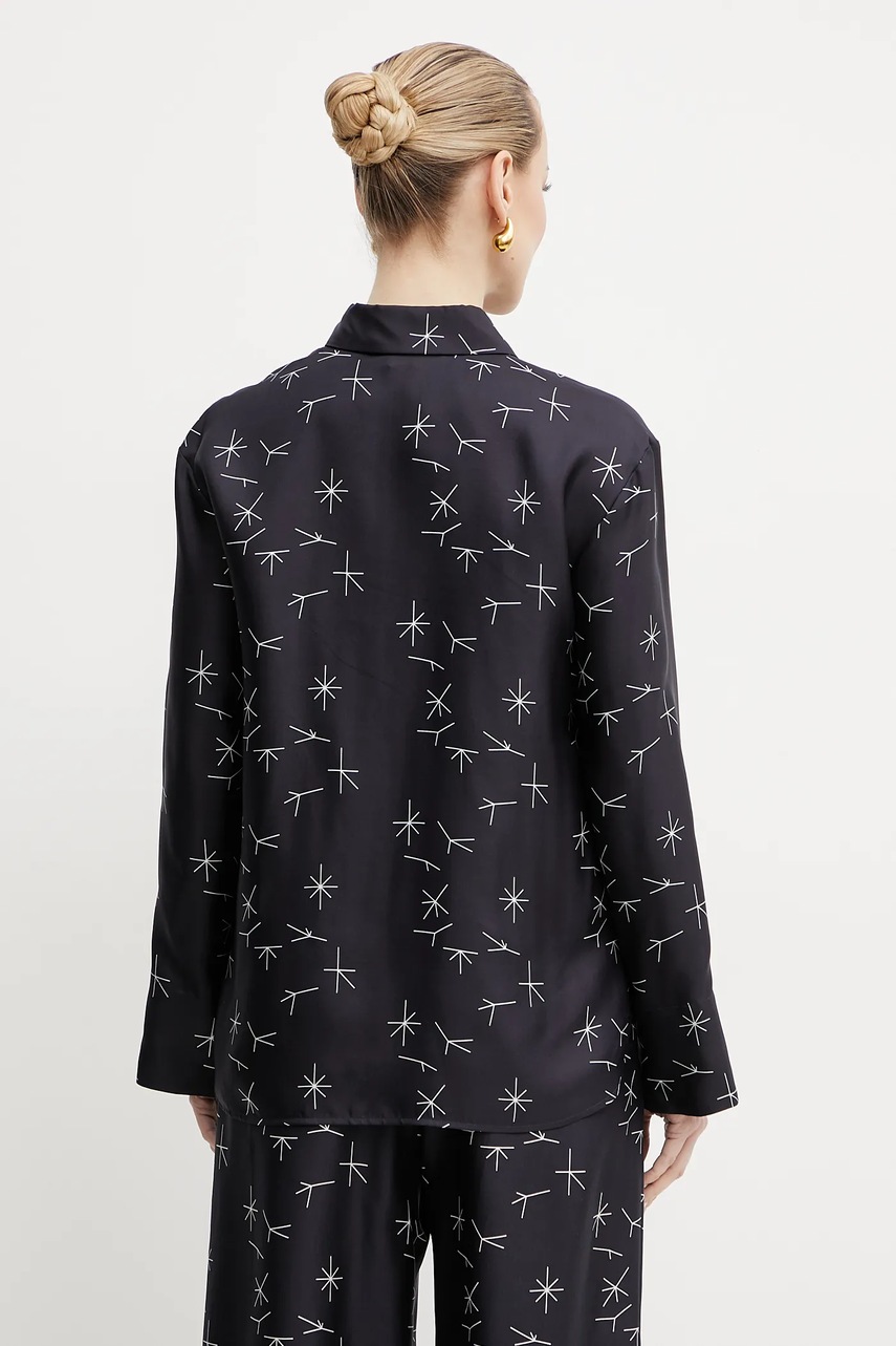 Μεταξωτό πουκάμισο MM χρώμα: μαύρο, 2516111037600 φωτογραφία