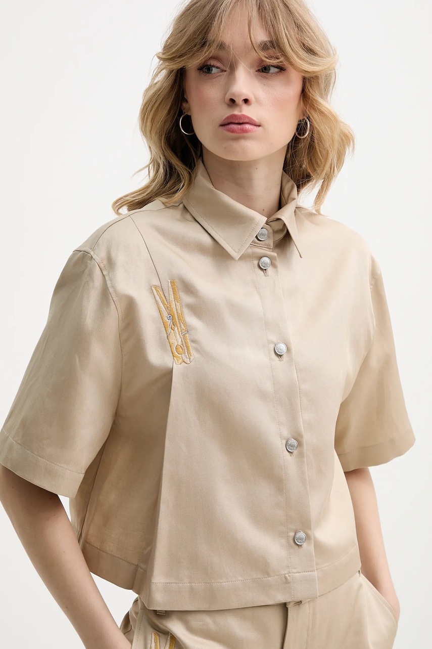 Πουκάμισο με μείγμα από λινό Moschino Jeans φωτογραφία