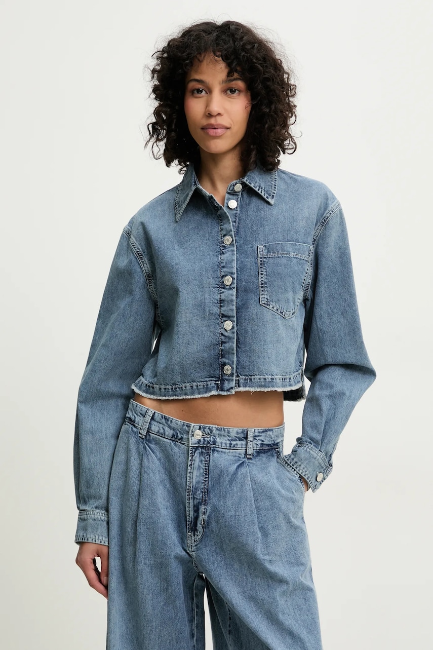 Moschino Jeans cămașă din bumbac femei, cu guler clasic, relaxed, 0222 3721 Moschino Jeans cămașă din bumbac femei, cu guler clasic, relaxed, 0222 3721