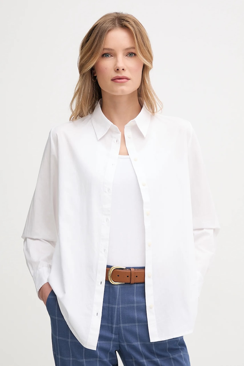 United Colors of Benetton cămașă din bumbac culoarea alb, cu guler clasic, regular, 5HAXDQ0AX United Colors of Benetton cămașă din bumbac culoarea alb, cu guler clasic, regular, 5HAXDQ0AX