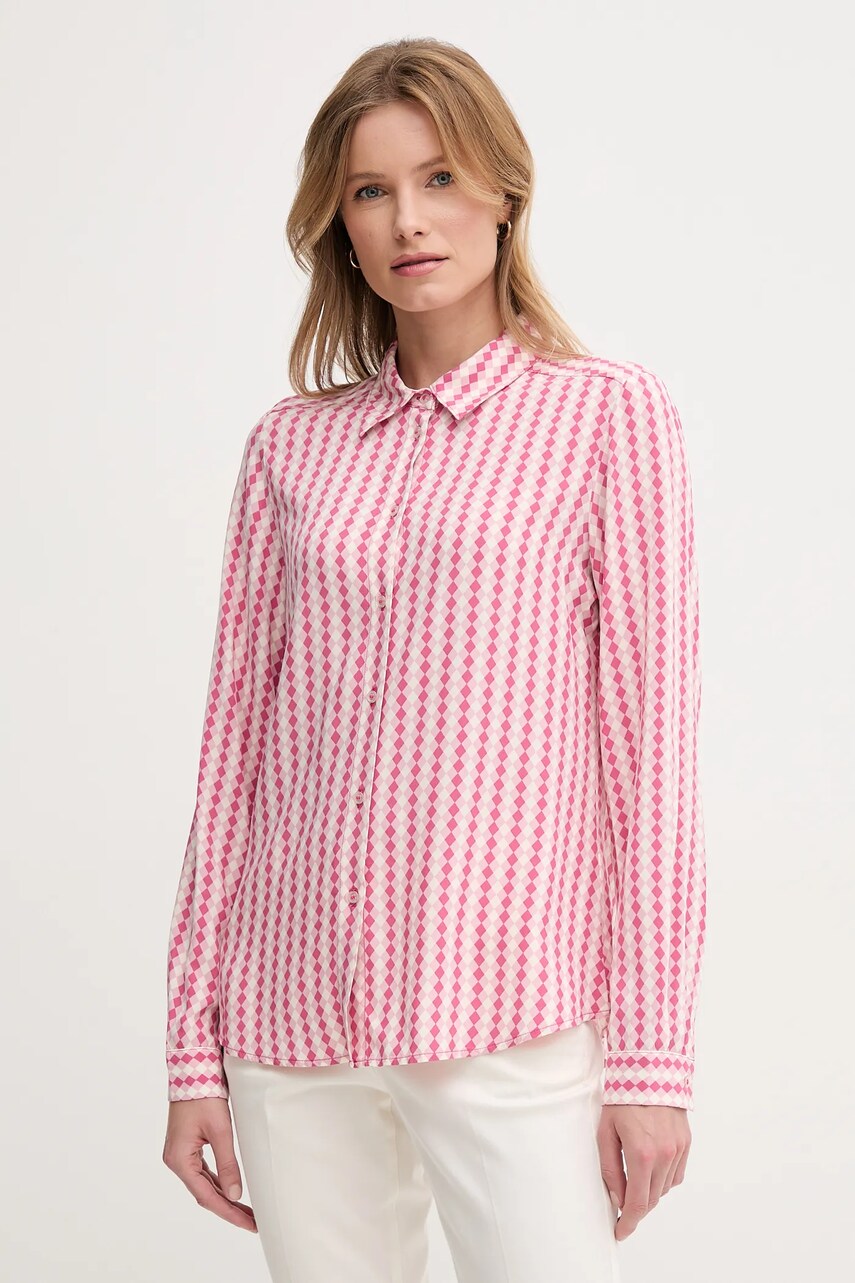 United Colors of Benetton cămașă culoarea roz, cu guler clasic, regular, 5T17DQ0AZ