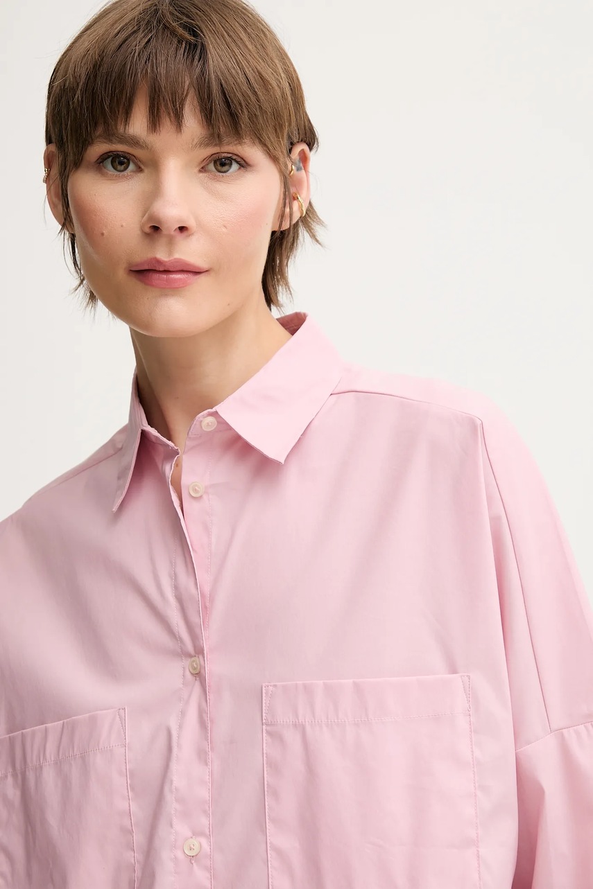 Πουκάμισο United Colors of Benetton χρώμα: ροζ, 54KXDQ0B2 φωτογραφία