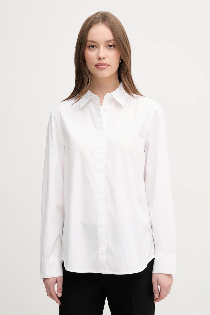United Colors of Benetton cămașă din bumbac culoarea alb, cu guler clasic, regular, 59T7DQ0BH United Colors of Benetton cămașă din bumbac culoarea alb, cu guler clasic, regular, 59T7DQ0BH