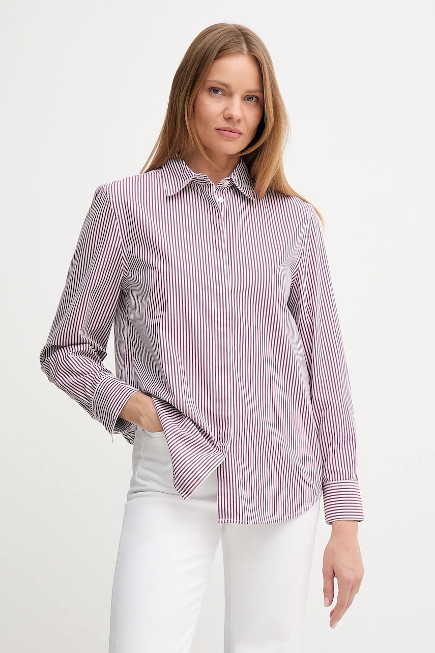 United Colors of Benetton cămașă din bumbac culoarea alb, cu guler clasic, regular, 59T7DQ0BH