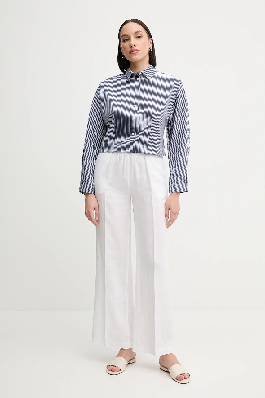 Хлопковая рубашка United Colors of Benetton relaxed классический воротник 59T7DQ0AS