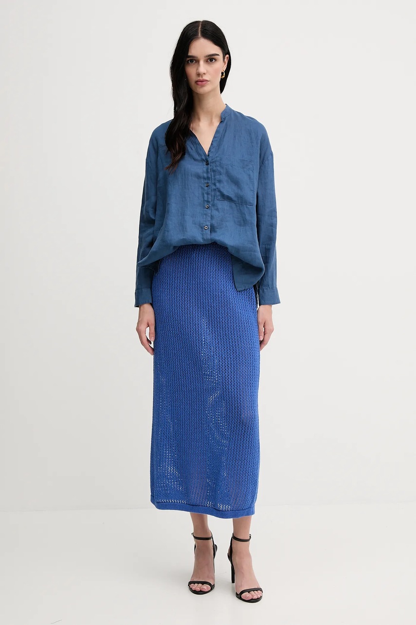 Льняная рубашка United Colors of Benetton relaxed 5BMLDQ0BA Льняная рубашка United Colors of Benetton relaxed 5BMLDQ0BA