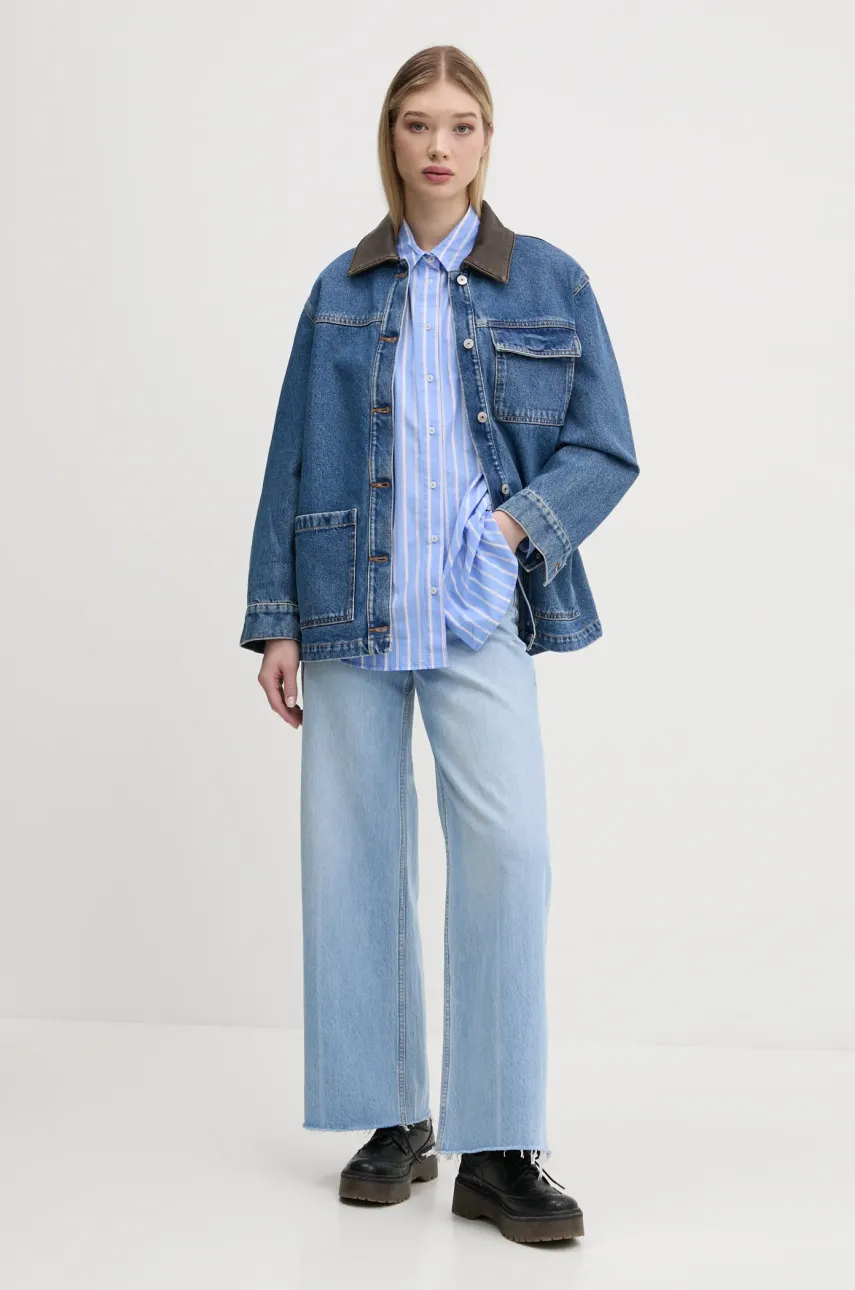 Хлопковая рубашка Desigual DONT DO IT женская regular классический воротник 25SWCW16 Хлопковая рубашка Desigual DONT DO IT женская regular классический воротник 25SWCW16